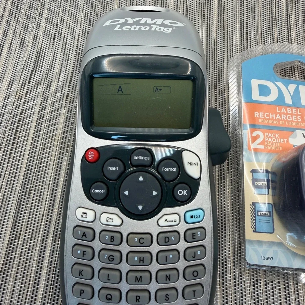 DYMO‎ LetraTag LT-100H Handheld Label Maker Silver with 2PK White Paper Refills